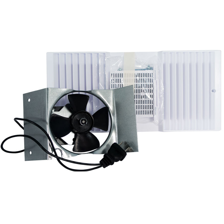 Rush Hampton CA90/2300 Ductless Fan  Motor Assembly with Louver and Filter (B Pack), White (Replaces Old SKU 12218)